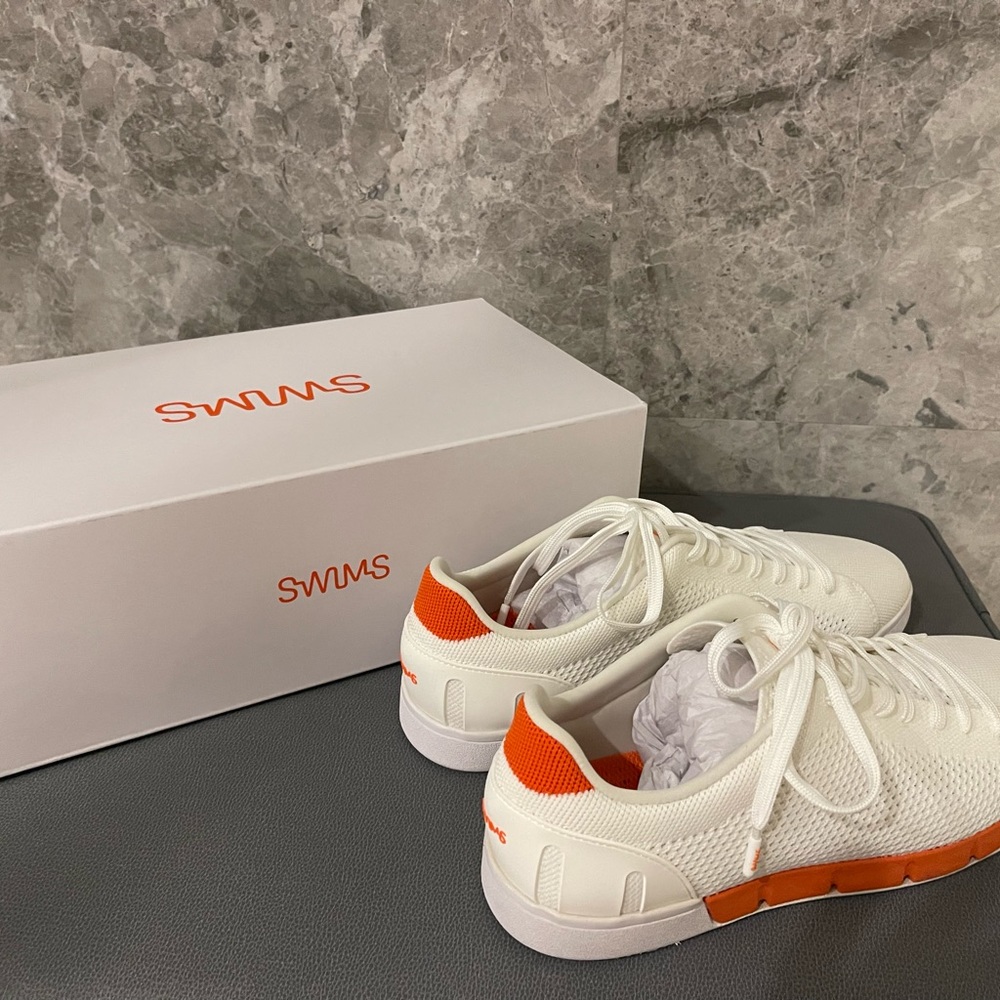 NEW Swims Men's Breeze Tennis Knit - White/Orange